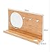 Produktbild Fishroll Faltbarer Laptop-Schreibtisch, Shelving Wall Mount Metall Holz Schmuckständer, Halskette, Ohrringe, Ringe, Lippenstift-Halter-Organisator mit Kosmetikspiegel