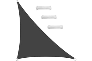 HUAXIQUE Sonnensegel Wasserdicht Dreieckig mit Ösen UV-Schutz 95% Sonnensegel Balkon Balkonbespannung mit Seil für Balkon Garten Die überdachung Schwimmbad 3x4x4m Anthrazit