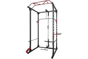 Strongway® Multi-Gym Power Cage with Dual Pulley System Pull Up Bar Squat Rack Power Rack Weight Lifting Home Gym Fitness