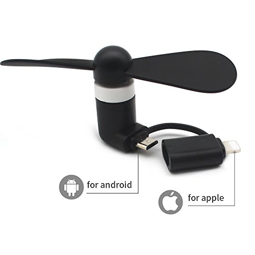 Mini USB Ventilator, VitutechFan Mini USB Fan Mini Portable Micro USB Ventilator Mini Cooling Fan 2 in 1 Portable USB Telefon Mini Fan f¨¹r Andriod Smartphone , iPhone , iPad, Samsung - 2