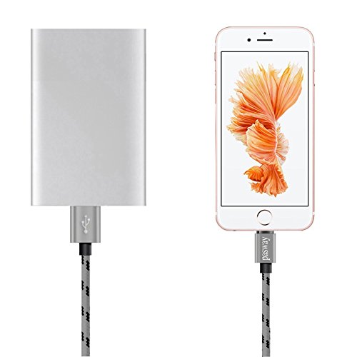 Pasway Lightning Kabel Nylon geflochten, 3 Pack (3FT, 6FT, 10FT), Lightning Durable Nylon geflochten extra lange Schnelle Ladekabel 2.0 A Micro USB Cord für iPhone 7/7 Plus / iPhone 6S / 6S Plus / 5 / 5s / 4 / SE IPad iPod (grau) - 2