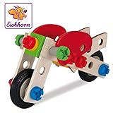 Made in Germany by Heros Eichhorn 100039012 - Constructor Motorrad, 40-tlg., Holz-Konstruktions-Set, 2 verschiedene Modellvarianten baubar, FSC 100% Zertifiziertes Buchenholz, Made in Germany