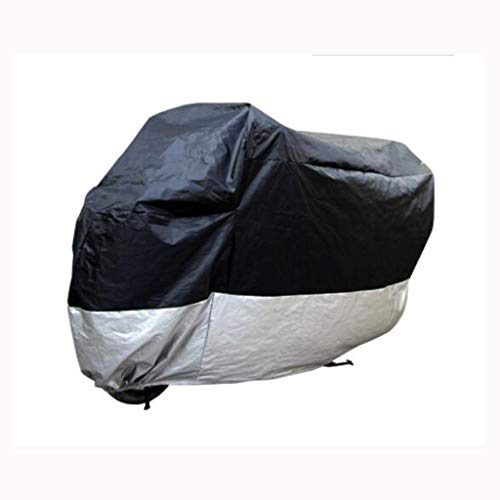 Preisvergleich Produktbild LYZP Universal-Motorradabdeckung, Fahrradabdeckung Regen Sonne Frost Schnee Silber Mehrere Größen Optional Silber Auf Schwarz (größe : S)