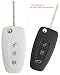 Produktbild CK+ Ford Auto-Schlüssel Hülle Key Cover Case Etui Silikon für Focus Fiesta Kuga Mondeo B-Max Grand C-Max S-Max Galaxy - Weiß
