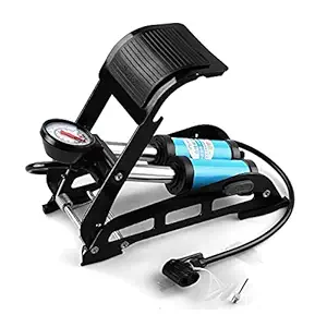 Styxon / Portable Bike Pump Foot Activated Floor Pump Air Pump for car and Bike Bicycle (Aluminum + ABS,Multi)