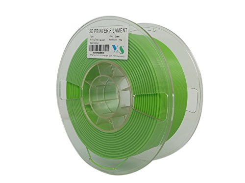 YS Filament YS-1.75-MABS-GN-1000 3D Filament mit weniger Verkrümmungsproblem für große Teile und hohe Festigkeit, ABS, 1,75 mm, Geändert, Gewirr frei, 1 kg, Grün