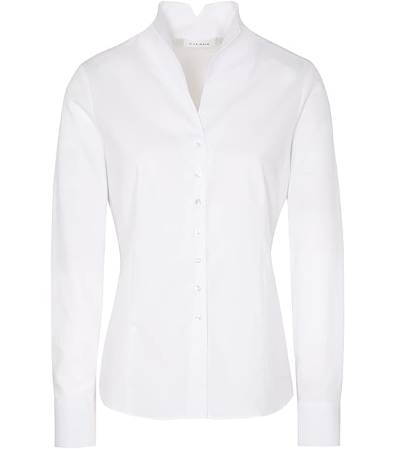 Modern Fit Bluse Langarm Stehkragen Punkte Hellrosa