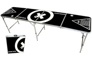 BEERCUP-CLASSICS Table Beer Pong Officielle Premium Qualité - Design de Table Audio - Table de Pong à Bière INCL. Support de Balle, 6 balles et 2 Racks de Pong à Bière gratuits