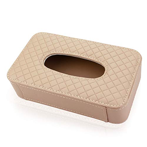Preisvergleich Produktbild Sonnenblende Tissue-Box PapiertaschentuchboxAutogewebekasten hängendes Schiebedach Sonnenblendendeckenart Autoinnenautoleder-Pumpschalensatz, beige