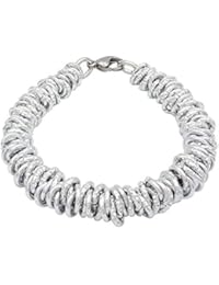 ParticolarModa Bracciale stile dodo lucido diamantato nodini intrecciato per donna in alluminio e acciaio Dorato Argentato Bronzo 7 mm