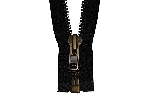 YKK Reißverschluss starker 8 mm 1 Weg teilbar schwarz 70 cm Metall Metallzähne