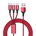 Price comparison product image SFTRANS Multi USB Charger Cable, 3.9ft 1.2m 3 in 1 Nylon Braided Cable Compatible with Micro USB Type C, Apple iPhone, iPad, Android Samsung Galaxy, Huawei, Motorola, Nokia, LG, Kindle, Echo Dot