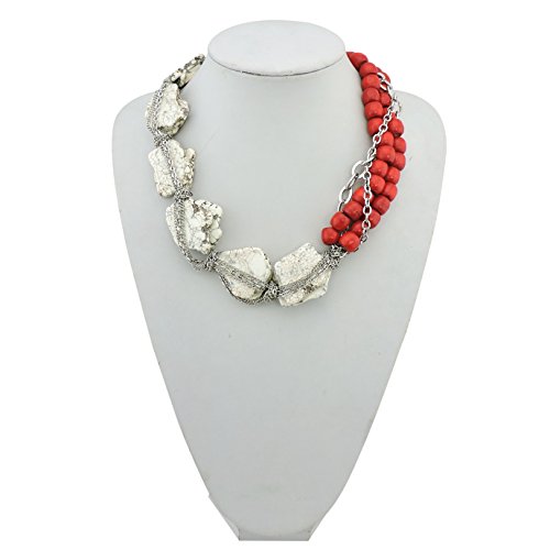 Bocar Personalized Big Statement Turquoise Chunky Necklace for Women Gifts