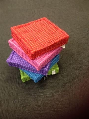 Eleanor James Milton Red Checked 3.5" Deep Box Cushion Chair Seat Pad