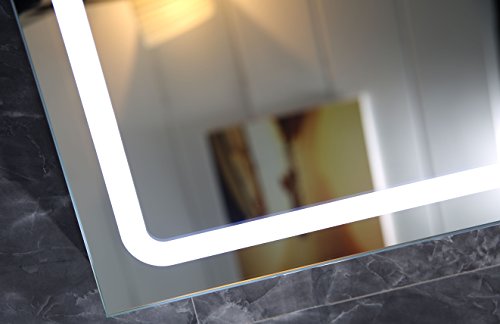 Badspiegel Lichtspiegel GS041 mit LED-Beleuchtung Touch-Schalter Wandspiegel 50x70cm Tageslichtweiß IP44 - 4