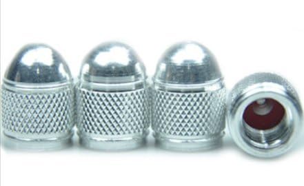 Bullet Style Alloy Car Wheel Tire Tyre Valve Dust Caps Covers Tire Set of 4 (Silver)