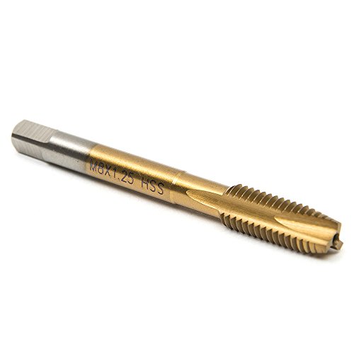 Fortag 5 tlg Gewindebohrer Set HSS Gewindeschneider-Satz Rechte Hand Handgewindebohrer Satz Schälanschnitt Titan-beschichtet M3-M8 - 5
