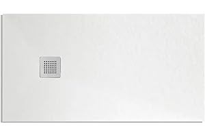 BARBOTTINA Piatto doccia rettangolare in marmoresina bianco modello stone free h 2,8 cm (Bianco, 70x100 cm)