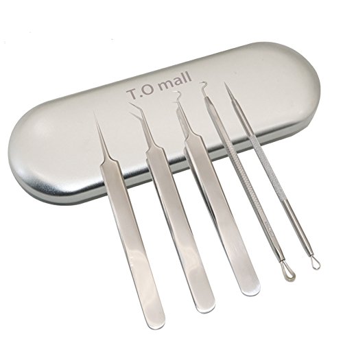 Lackhead Remover Kit Premrum 5in1 Acne Pimple Extractor Tool Set