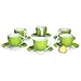 Produktbild Van Well 6er Set Kaffeetasse mit Untertasse Serie Vario Porzellan - Farbe wählbar, Farbe:grün