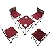 Produktbild JKL- Notebookständer Outdoor Klappschreibtisch und Stühle Fünfteiliger Anzug, für Strandkorb Picknick BBQ Garten Party Camping Angeln Selbstfahrer Tour kann Cup setzen