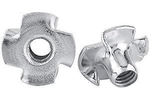 FAFEICY Dado a T in Acciaio al Carbonio Zincato M5 Dadi a T 4 Punte per Mobili in Legno Inserti Blindati Dado a Ragno in Metallo Placcato Zincato(M5×50)