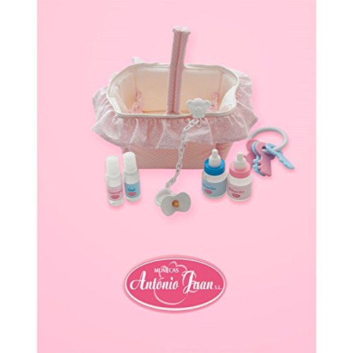 Bambole Antonio Giovanni - Set Rosa Ciuccio, Spugna, biberon, Pannolini, Barattolo di Shampoo E massaggiagengive, Colore (143r)