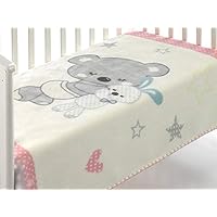 LaNovenaNube - Manta infantil KIDZ C74 - 110x140 cm - Color Rosa