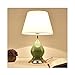Produktbild L-San Keramik-Nachttisch-Licht, Schalter-Schalter-warme LED-Schreibtischlampe modernes Minimalismus-Buch beleuchtet Metallsockel-Gewebe-Lampenschirm-einfache Nachtlampe Schlafzimmer-Wohnzimmer