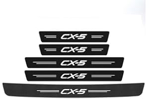 SANQIUTOU Pack of 5 door sill protectors for Mazda CX-5 CX5 2015-2023, carbon film with logo, carbon fibre door entry protection sticker