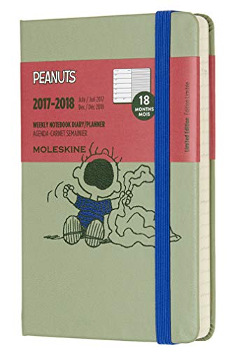 Moleskine 2017-2018 Agenda Settimanale Peanuts con Spazio per Note, 18 Mesi, Tascabile, Verde Salice