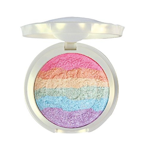 UCANBE Rainbow + Brush: Highlighter Blusher Eyeshadow Makeup Palette Iluminador Maquiagem Shimmer Highlighter for Fac+High Quality Professional Natural Blending Flat Contour Blush Brush Face Foundation Makeup Brush Comestic Facial by Ucanbe - 2