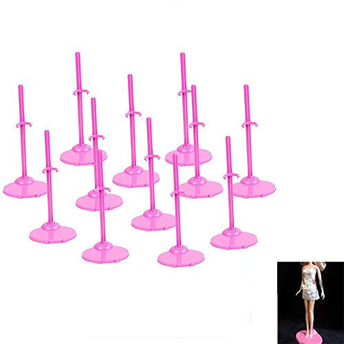 10 Stück Neu Puppenständer Puppenhalter Puppe Ständer Puppen Halter für Barbie Rosa
