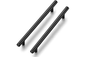Ravinte 25 Stück Schwarz Möbelgriffe T Bar Griffe für Küchenschränke 160mm Lochzentrum Schrankgriffe Griffe Rostfreier Edelstahl Möbel Türgriffe
