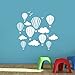 Children's Hot Air Balloons with Clouds & Birds Wall Sticker - Art Vinyl Decal Stickers, Childrens Bedroom, Easy to Apply, Free Applicator, Easy Peel - (Please Choose Your Size & Colour Using the Selection Boxes) - by Rubybloom Designs
