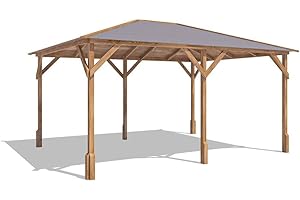 Dunster House Wooden Garden gazebo 4m x 3m / 13' x 10', Heavy Duty Shelter with Robust Design Utopia 430