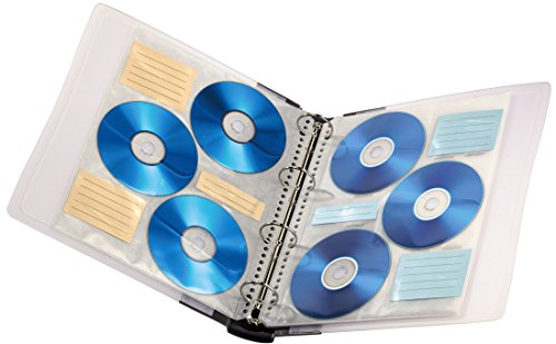 Hama CD-/DVD-/Blu-ray Hüllen mit 60 Indexkarten zum Beschriften (Archivierung, 10 Hüllen für je 6 CDs/DVDs/Blu-rays, geeignet für DIN A4 Ordner) transparent - 2