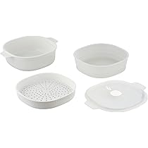 Vassoio Microonde 3-in-1 Con Maniglie - Griglia Portapiatti, Copri Cibo Antischizzo E Supporto Pieghevole | Blu, Verde O Rosa - Foto 5