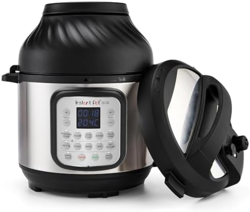 Instant Pot Duo Crisp + Hot Air Fryer 11-in-1 Electric Multi-Cooker 5.7 L - Pressure Cooker, Air Fryer, Slow Cooker, Steamer, Sous Vide Device, Dehydrator with Grill, Keep Warm and Baking Function