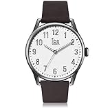 Ice-Watch - ICE time Dark brown White - Braune Herrenuhr mit Lederarmband - 013044 (Large)