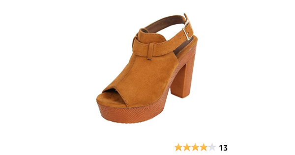 Tan Block Heel Sandals Fashion 