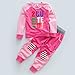 Happy Cherry 2pcs Baby Boy Girl Kids Letter Print Patchwork Top+pants Casual Fashion Sport Pullover Outfit Clothing Size 100 - Pink