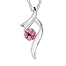 Om Jewells Valentine Collection 18K White Gold Plated Deep Pink Crystal Studded Designer Pendant Necklace with Chain for Women & Girls PD1000813 RS.199.00