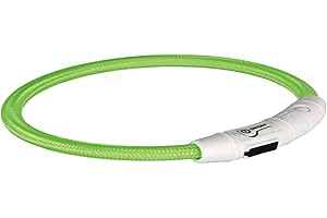 TRIXIE - Obroża dla psa z oświetleniem LED - L-XL: 65 cm - zielona, 4053032127029