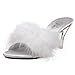 Produktbild Pleaser BELLE-301F Damen Marabu Pantolette, Wht Satin-Fur/Clr, 37 EU