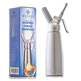 Cream Whipper Dispenser - Professional Aluminum Whipped Cream, Mousse and Ice Cream Siphon, Hot Chocolate, Coffee, Desserts, Sauces, and Infused Liquors - 8-Gram N2O Cartridges (Not Included)