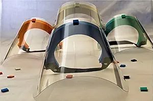 Secure Shields - SECURE S10 - Pack of 4 ISO, CE Certified Face shields, Full Face Protector, Reusable Anti-Fog Transparent clear vision 400 Micron PET with Adjustable Strap, Anti-Splash Protective Facial Cover