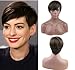 Produktbild Eseewigs 100% real virgin remy menschenhaar freien teil kurz stilvolle perücke mit pony full lace menschenhaar braune farbe promi - perücke für frauen