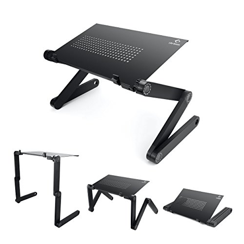 comprare on line LifeBasis Tavolo per Laptop Regolabile, Lega di Alluminio Stand Vassoi da Colazione Ergonomico Stand Supporto per Portatile, Nero prezzo