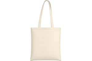 MIMAIN Bolsas de Tela con Asa Extra larga y Bolsillo interior. Tote Bag grande para pintar bordar sublimar. Reutilizable Resistente. Bolso Tela personalizar. Compras mujer. 345 g/m²